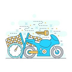 Motorbike parts industrial concept website illustration design 2
