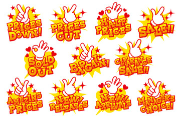 お店の販売促進用の英語POPセット