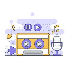 Obraz premium Sounds music concept website illustration design 2