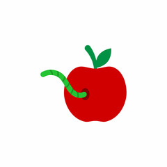 Apple worm icon design template illustration vector