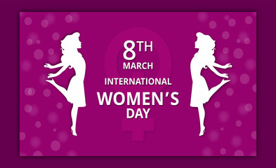 March 8th international women's day card design 