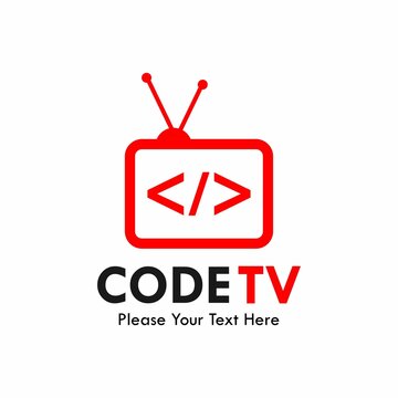 Code tv logo template illustration