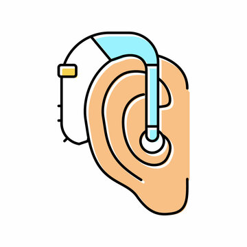 hearing aids color icon vector illustration