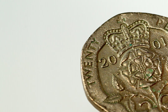 The British decimal twenty pence coin is a unit of currency equal to 20/100 of a pound sterling.