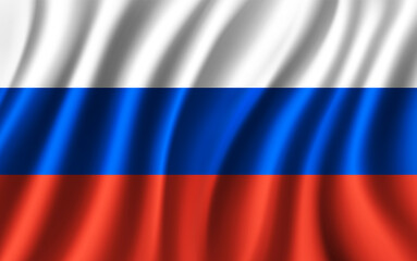 Russia Flag, Waving Russian national flag background, vector illustration