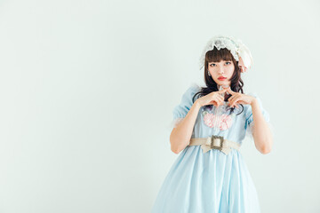 NGサインをするロリータファッションの女性　Cosplay