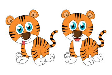 Fototapeta na wymiar cute tiger animal cartoon illustration