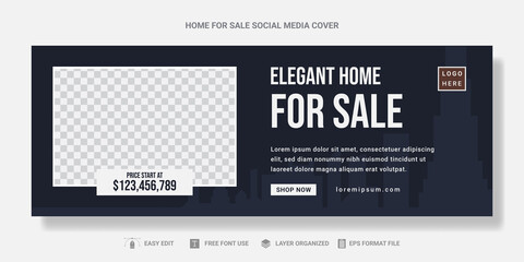 Real estate house property social media cover banner
