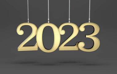 New Year 2023 Creative Design Concept - 3D Rendered Image	
