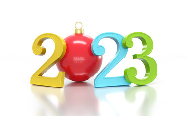 New Year 2023 Creative Design Concept - 3D Rendered Image	
