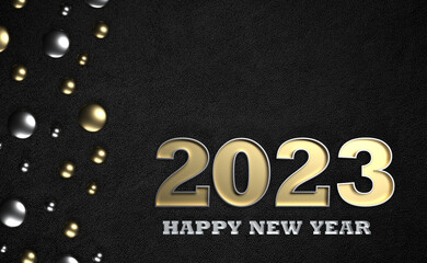 Fototapeta na wymiar New Year 2023 Creative Design Concept - 3D Rendered Image 