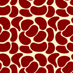 Fototapeta premium Abstract seamless pattern in animal style, hand-drawn red doodle spots. Simple flat vector illustration
