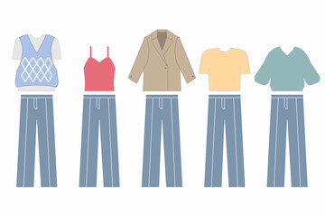 A set of spring clothes with jeans