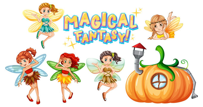 Set of fairy tales cartoon characters