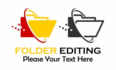 Folder editing logo template illustration
