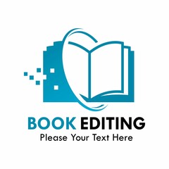 Book editing logo template illustration