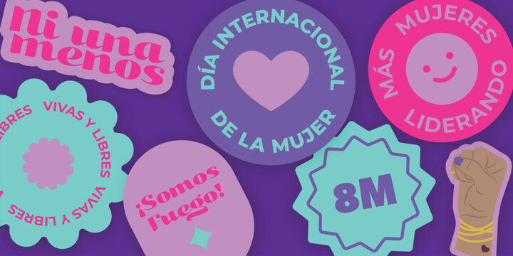 Stickers con frases del D&iacute;a de la Mujer (8m)