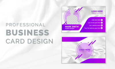 Creative modern business card print template. Double-sided creative business card design template.