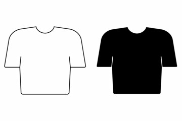 Naklejka premium Set of black and white cropped T-shirts