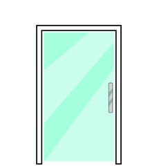 shop glass door vector icon