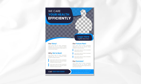 Healthcare flyer design template | Medical business promotional flyer or brochure cover design template | Trendy medical banners and posters.