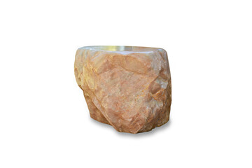 Rock stone isolated on white background, Big granite marble rock stone.
