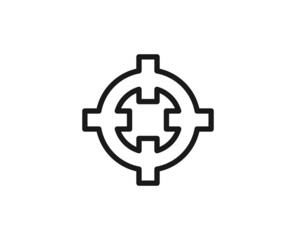 Target premium line icon. Simple high quality pictogram. Modern outline style icons. Stroke vector illustration on a white background.