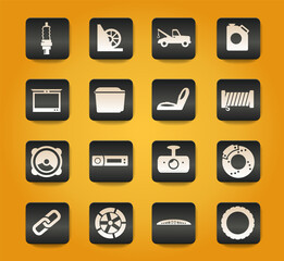 Car shop icons set