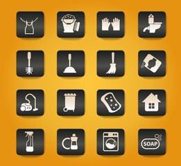 cleaning company icon set