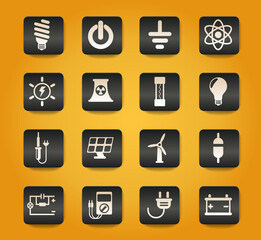 electricity icon set