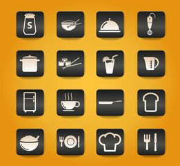 Food and kitchen simply icons