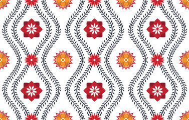 Geometric ethnic oriental ikat pattern traditional Design for background,fabric,wrapping,clothing,wallpaper,Batik,carpet,embroidery style.	
