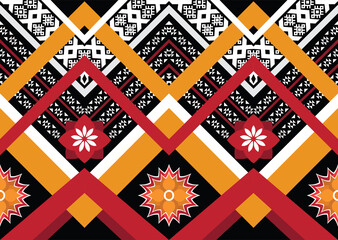 Geometric ethnic oriental ikat pattern traditional Design for background,fabric,wrapping,clothing,wallpaper,Batik,carpet,embroidery style.	
