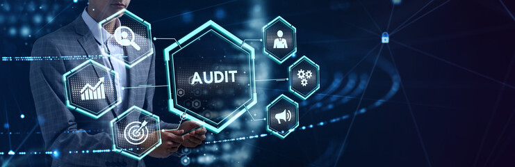 Business, Technology, Internet and network concept. Audit business and finance concept.