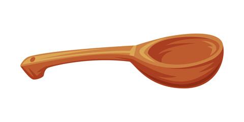 Wooden Sauna Spoon as Finland Symbol and Attribute Vector Illustration