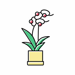 flower in pot color icon vector illustration