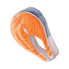 Salmon Fish Steak as Finland Symbol and Attribute Vector Illustration
