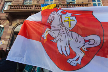 Belorussie, Strasbourg against war on Ukraine, Russia, against Putin