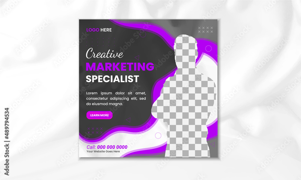 Wall mural Creative Marketing Social Media Post Design Template | Business digital marketing Instagram banner and posters.