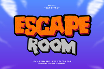 Escape Room 3d game logo text effect