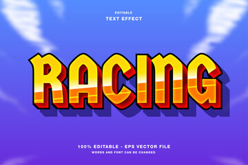 Racing 3d esport editable text effect