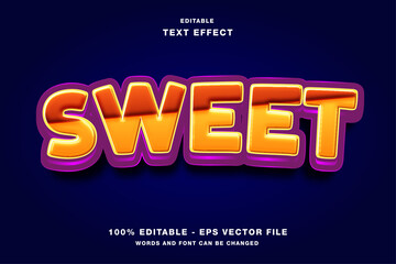 Sweet 3D Cartoon Editable Text Effect