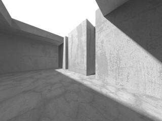 Abstract architecture background. Empty rough concrete interior