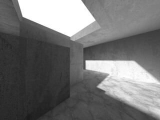 Abstract architecture background. Empty rough concrete interior