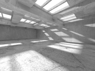 Abstract architecture background. Empty rough concrete interior