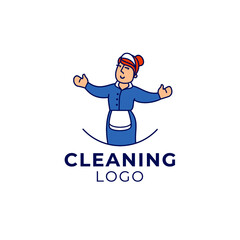 logo template for cleaning company, girl, business