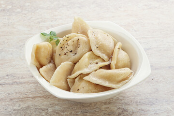 Russian traditional Vareniki - dumplings with potato