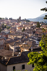 Fototapeta na wymiar Rooftop scene looking over the houses of Perugia 
