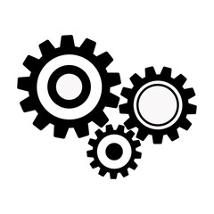 Settings icon with additional gears icon, vector illustration.