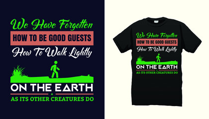 World earth day t shirt design template vector 